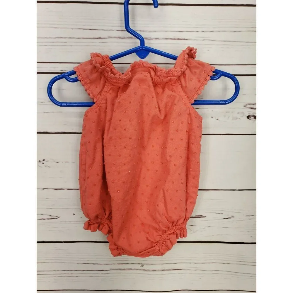 Old‎ Navy Coral Peach Pink Size 0-3 Months Infant Girls Romper